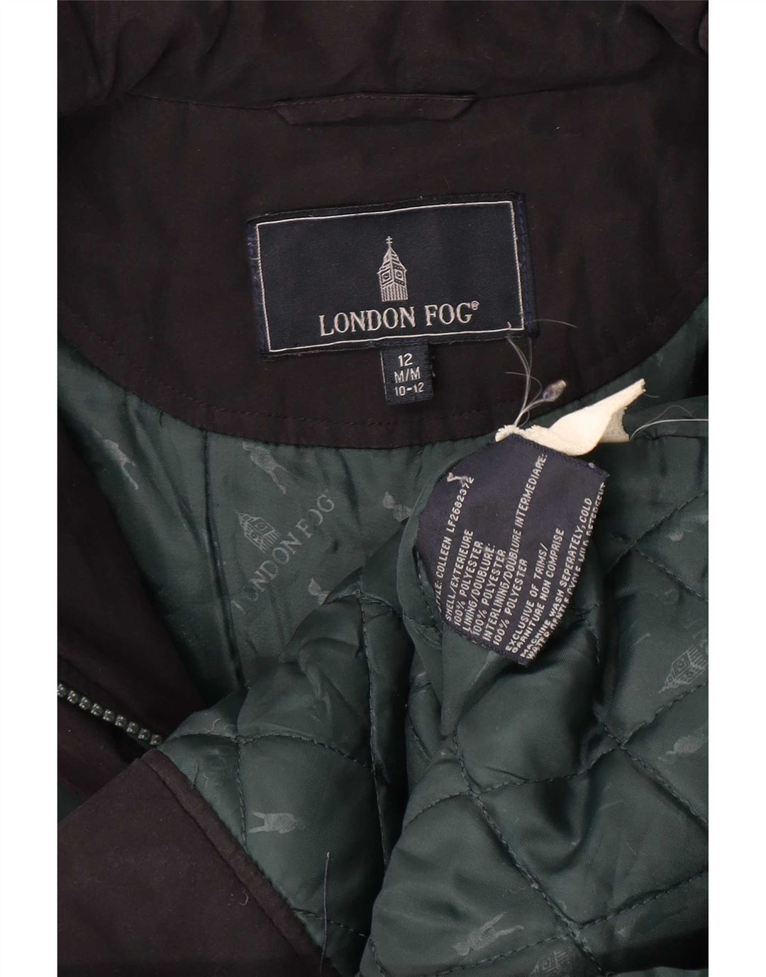 Parka oversize con cappuccio da donna London Fog UK 12 verde medio