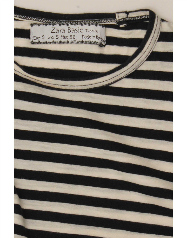 Top Zara da donna a maniche lunghe UK 10 piccolo nero a righe