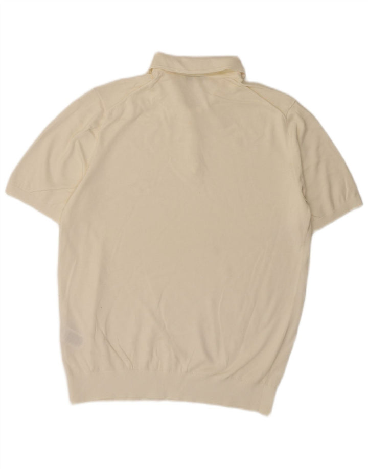 Polo da uomo Reiss grande in cotone bianco