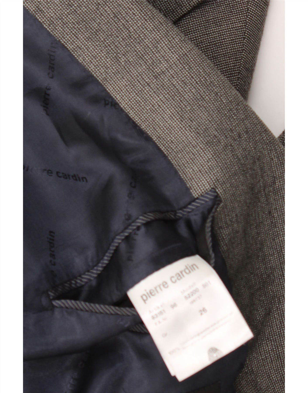 PIERRE CARDIN Giacca blazer a 2 bottoni da uomo UK 40 Large Grigio Lana Vergine