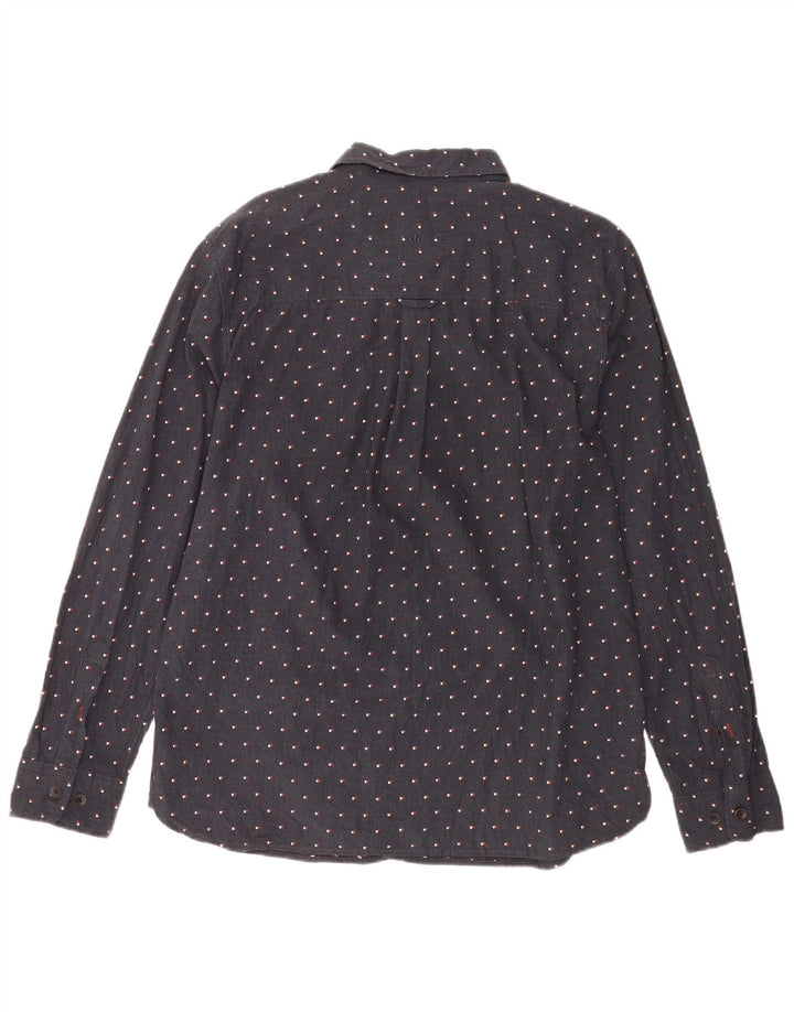 Camicia da uomo Fat Face XL in cotone maculato blu navy