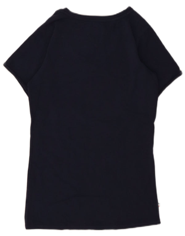 TOMMY HILFIGER T-shirt da donna Top UK 10 Small Blu Navy