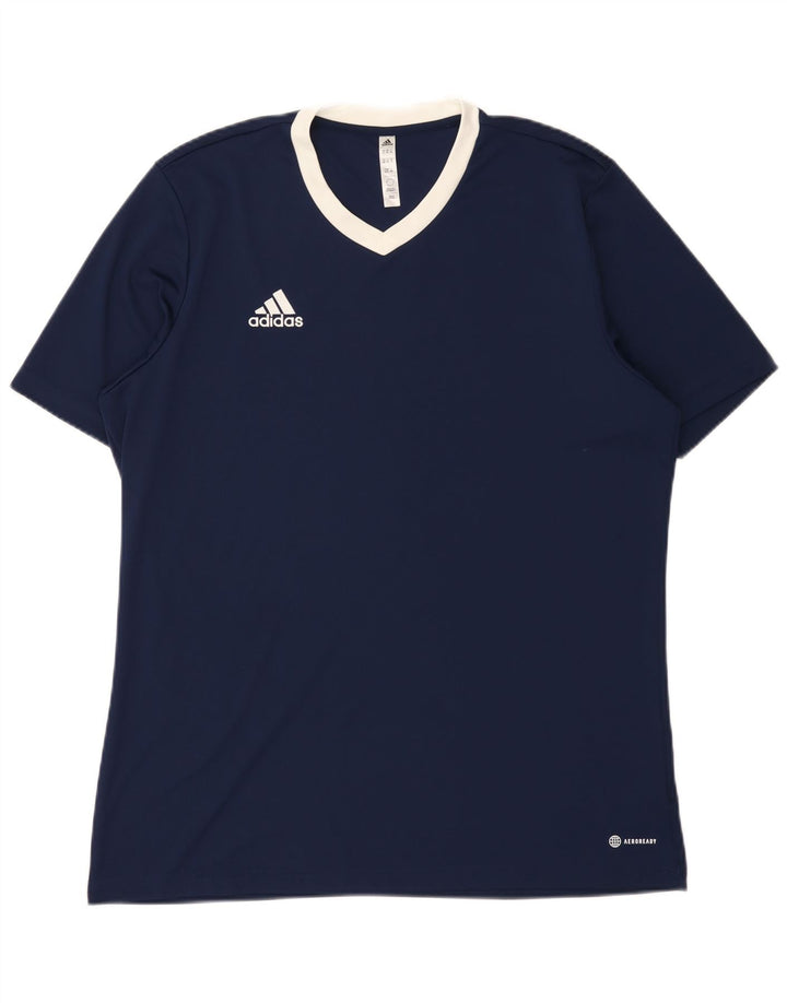 T-shirt Adidas Aeroready da uomo Top XL in poliestere blu navy
