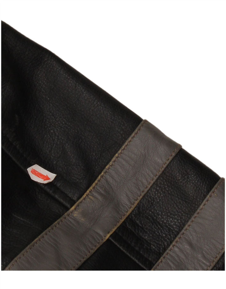 Giacca in pelle militare vintage da uomo UK 40 grande in pelle nera