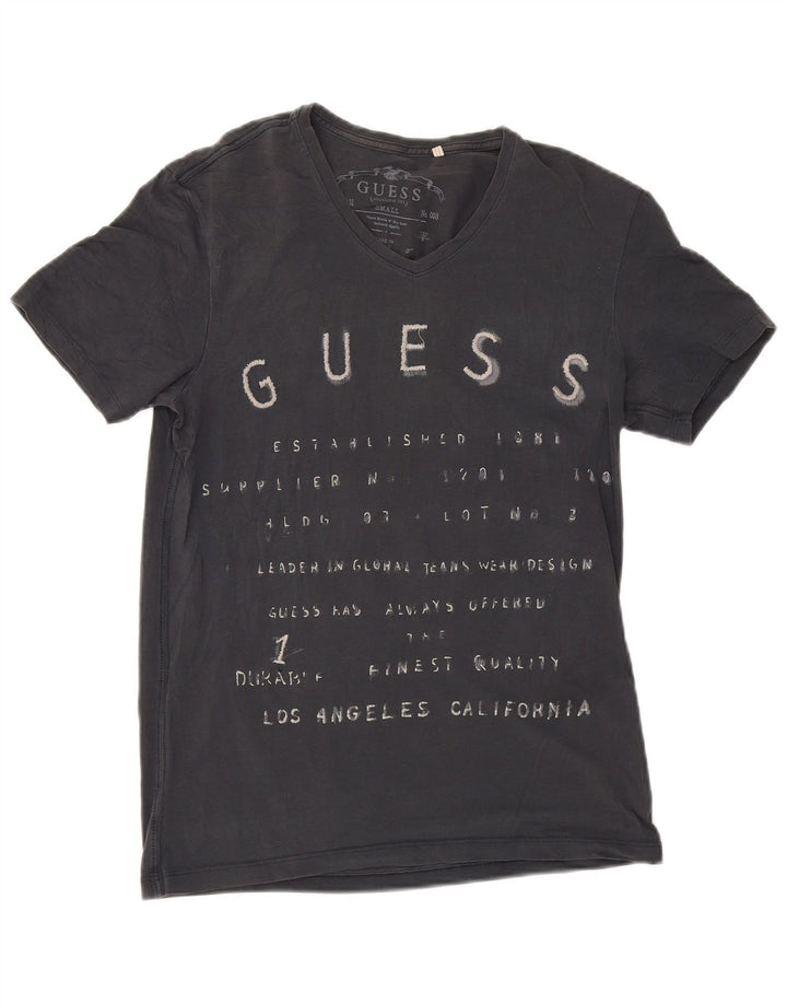 Guess T-shirt grafica da uomo piccola in cotone grigio