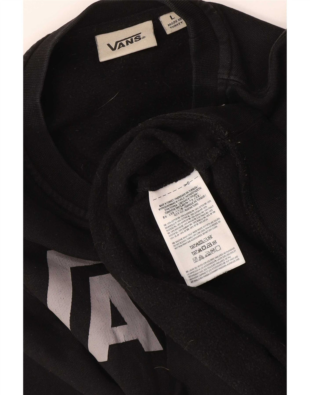 Felpa con grafica da ragazzo Vans, 12-13 anni, grande, cotone nero
