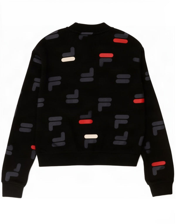 Felpa oversize con grafica corta da donna Fila UK 10 piccola nera