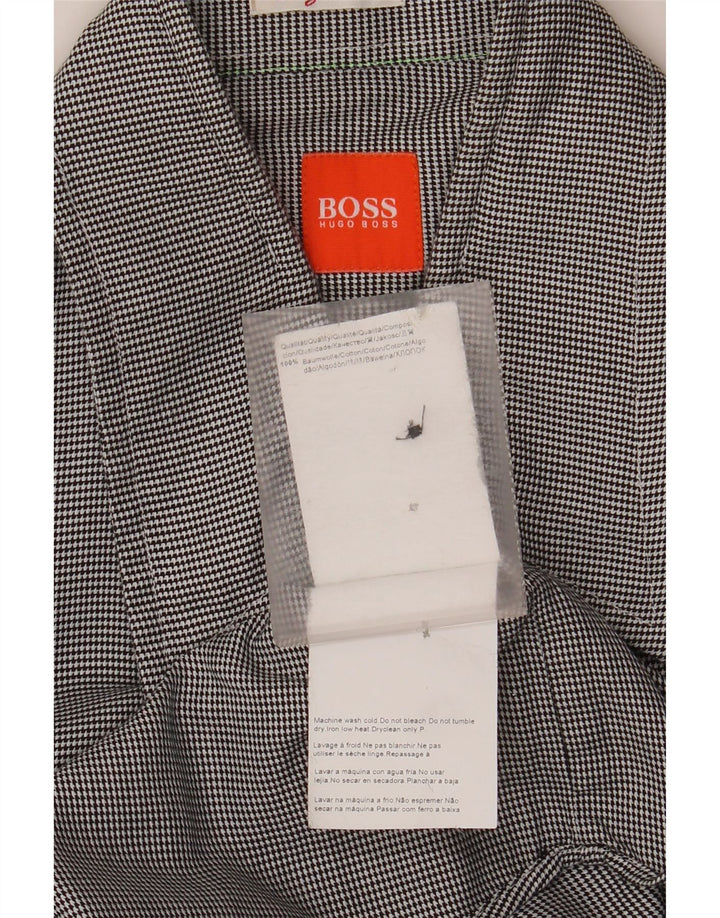 Camicia da uomo Hugo Boss piccola in cotone gessato grigio
