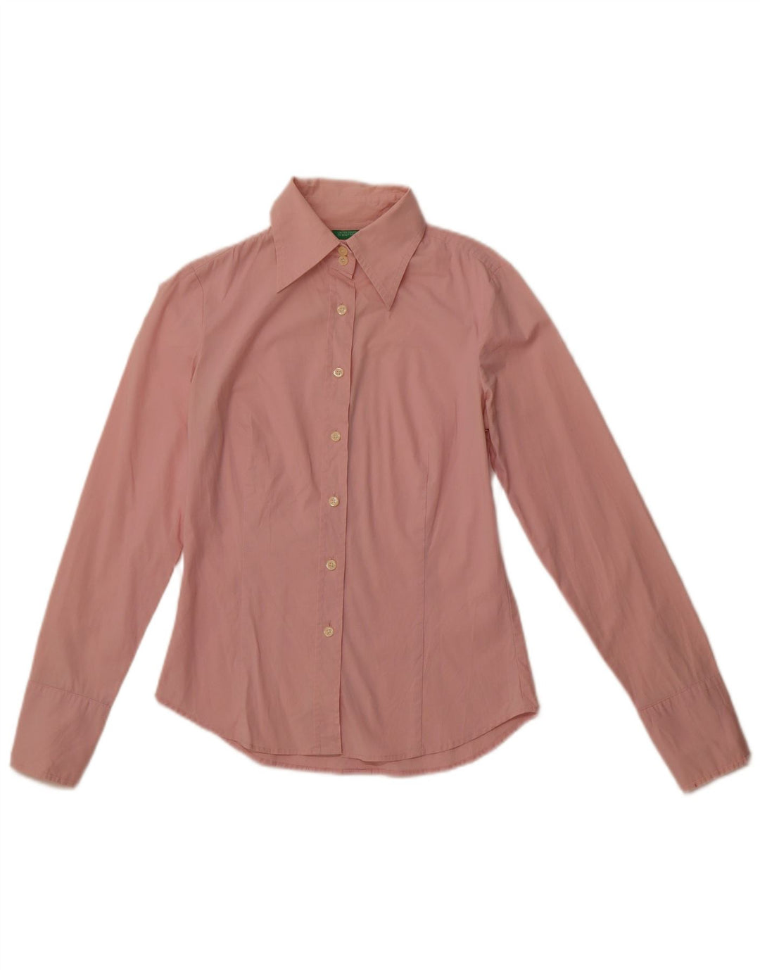 Camicia da donna BENETTON UK 10 piccola in cotone rosa