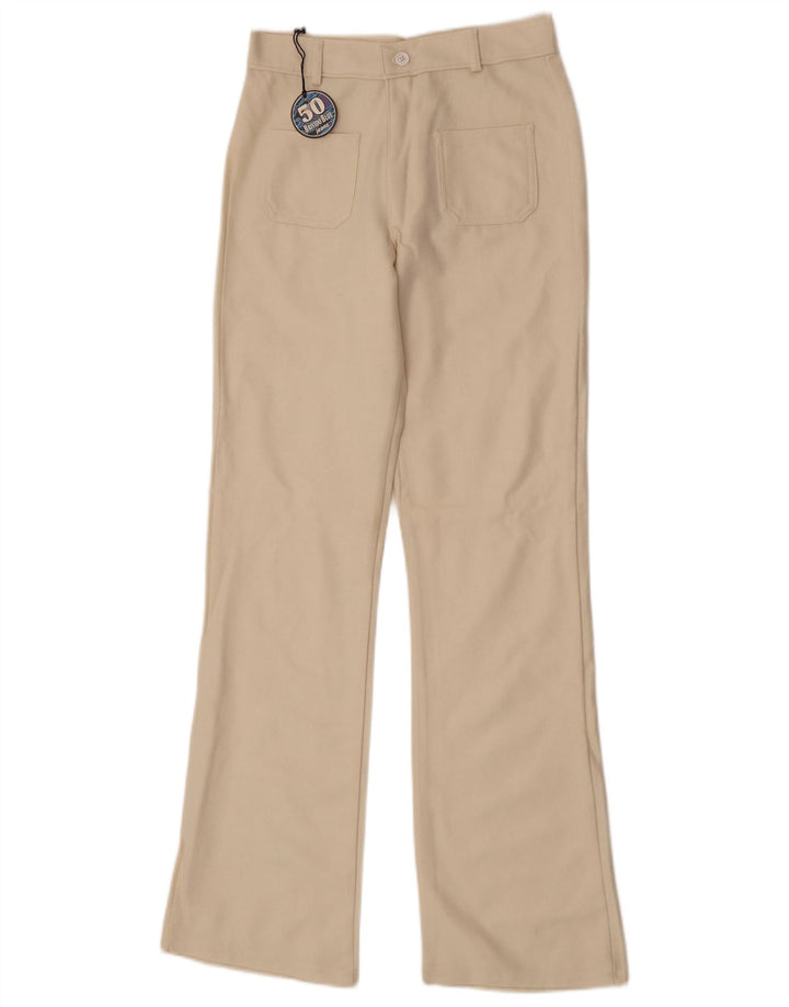 Pantaloni casual bootcut da donna vintage IT 40 piccoli W26 L32 bianco sporco