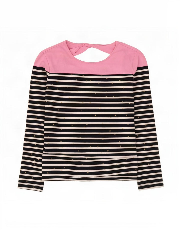 Top da donna a maniche lunghe Superdry UK 12 cotone a righe blu navy medio