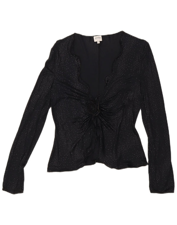 Camicetta a maniche lunghe da donna Armani IT 44 medio nero maculato