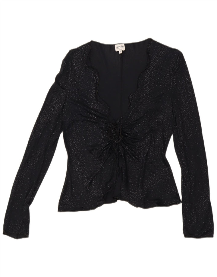 Camicetta a maniche lunghe da donna Armani IT 44 medio nero maculato