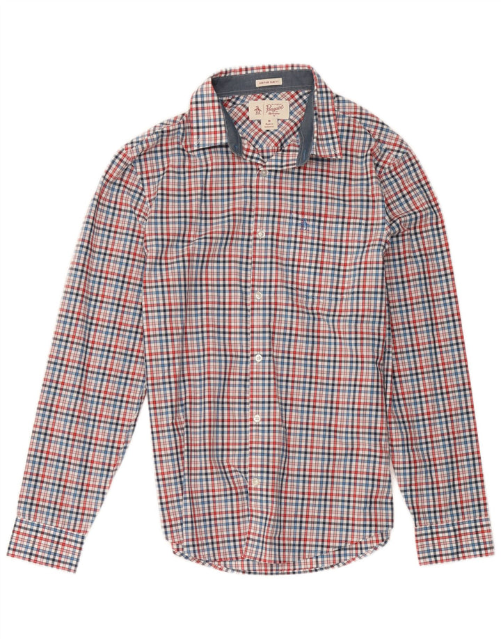 Penguin Camicia da uomo Heritage slim fit in cotone a quadri multicolore medio