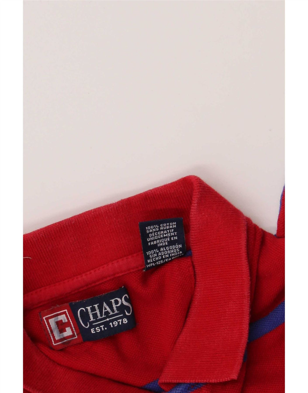 Polo da uomo Chaps in cotone a righe rosse medie