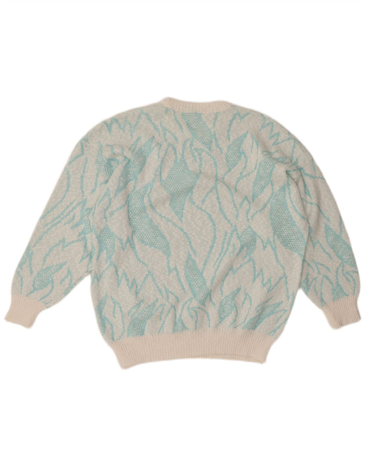 Maglione maglione girocollo da donna VINTAGE IT 50 XL color block turchese