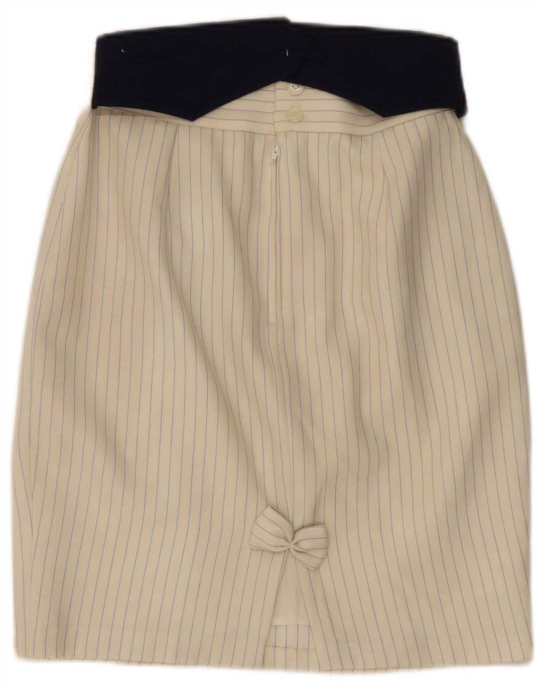 Gonna a tubino vintage da donna IT 44 media W30 gessata beige