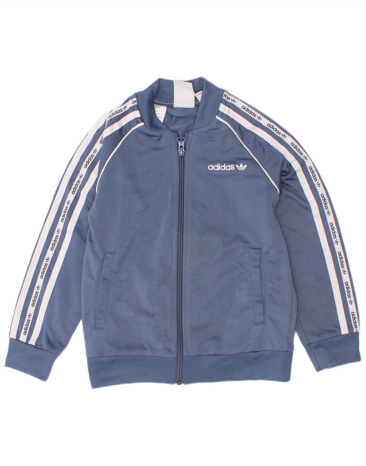 Giacca da ginnastica grafica da ragazzo Adidas 5-6 anni Blu Colourblock