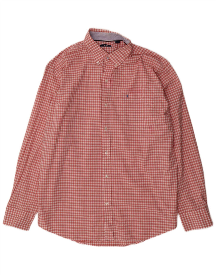 Camicia da uomo IZOD XL in cotone a quadretti rosa