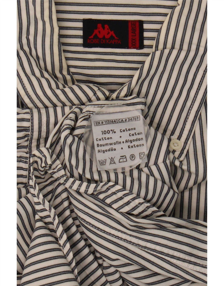 Camicia Uomo Kappa 3XL Cotone Gessato Bianco