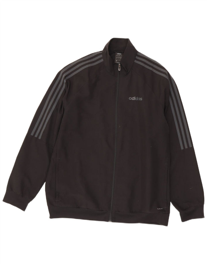 Giacca da allenamento Adidas Climalite da uomo, grande, in poliestere nero