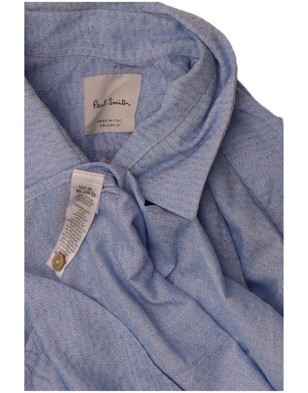 Camicia da uomo con motivo astratto Paul Smith taglia 16 grande blu