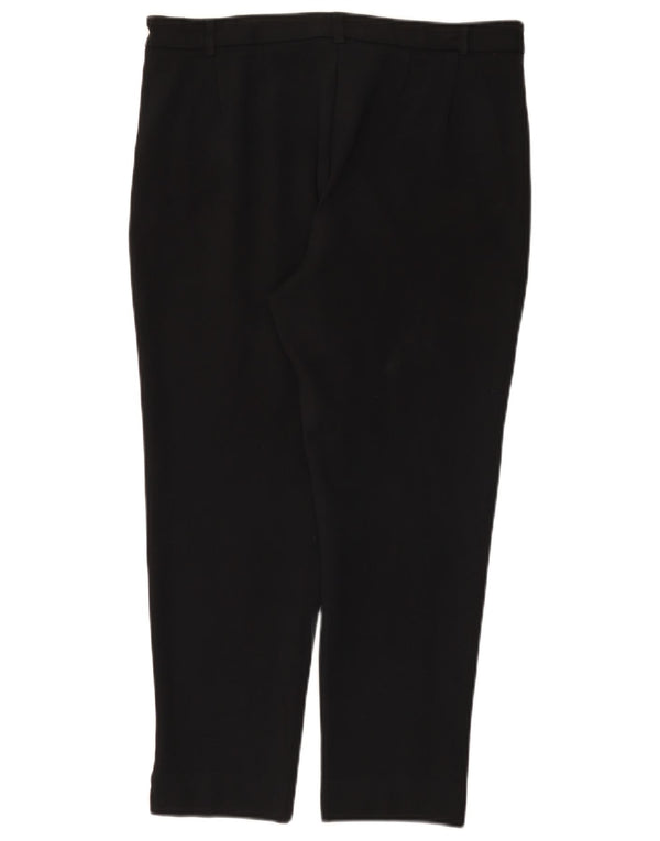 Pantaloni da abito corto da donna Marks & Spencer UK 14 Large W34 L24 Viscosa nera
