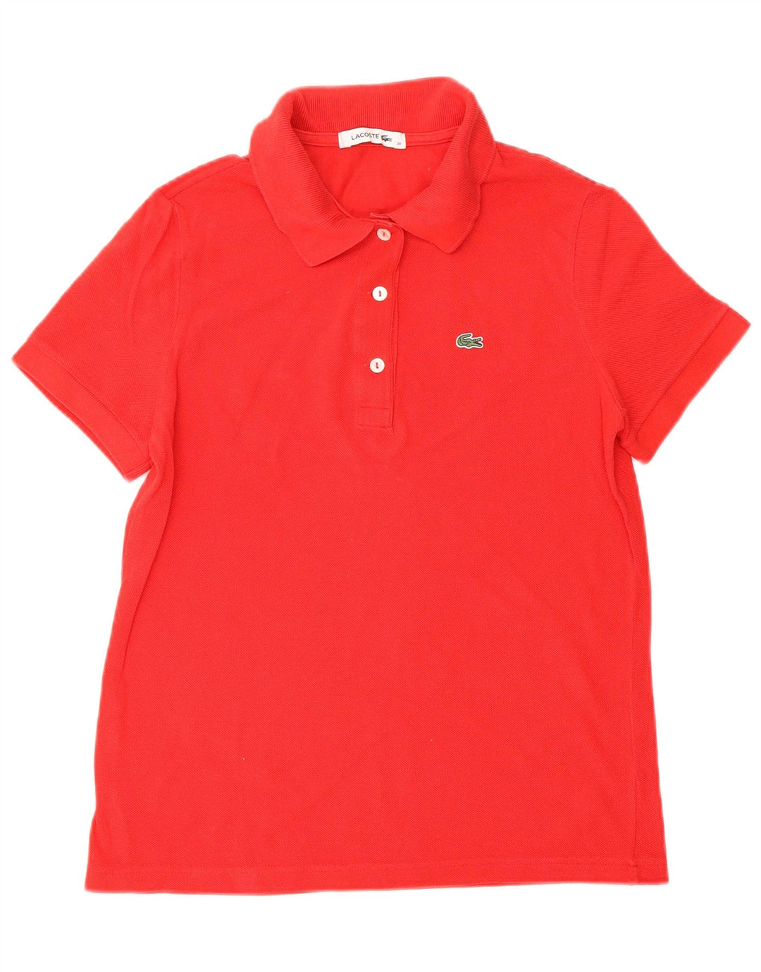 Polo da donna LACOSTE taglia 38 cotone rosso medio
