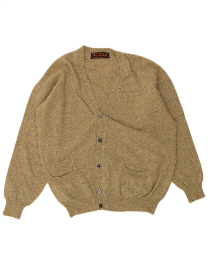 Maglione cardigan da uomo vintage XL in lana verde