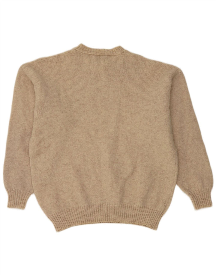 Maglione maglione girocollo da uomo Think Pink, grande beige screziato
