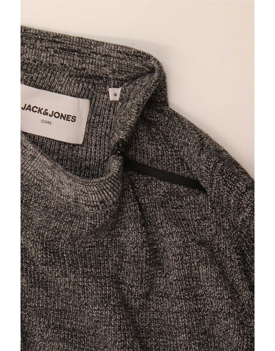 Jack & Jones Maglione da uomo con vestibilità regolare e collo con zip, piccolo grigio screziato