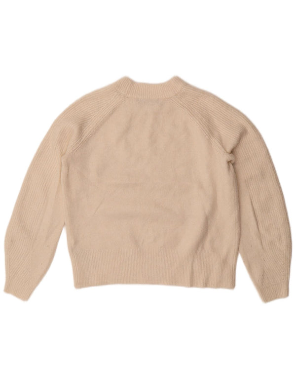 Maglione maglione girocollo da donna Marks & Spencer UK 10 piccolo bianco sporco