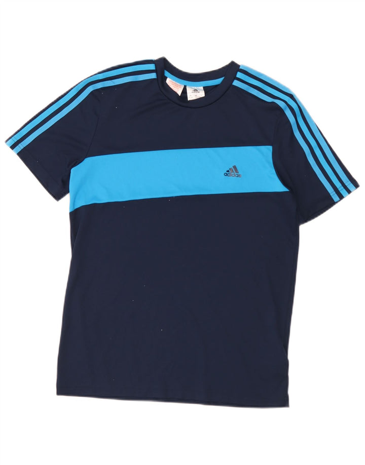 T-shirt da ragazzo Adidas Top 13-14 anni in poliestere color block blu navy