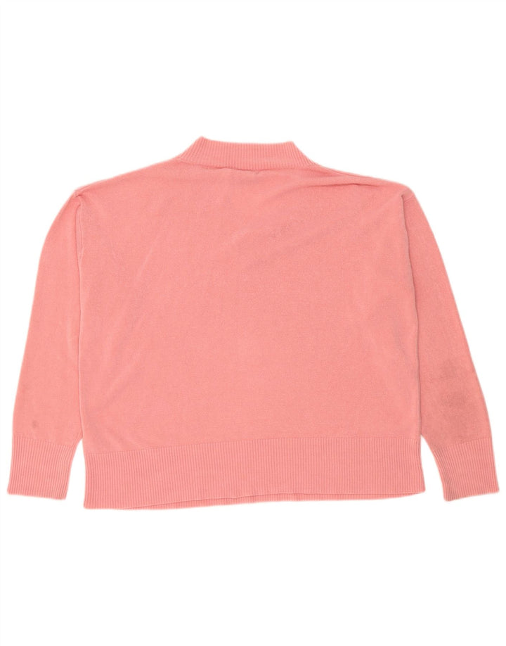 Maglione oversize con scollo a V da donna Marks & Spencer UK 16 grande rosa