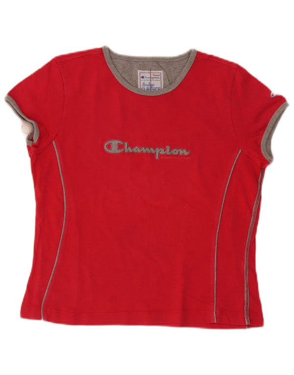 T-shirt grafica Champion Heritage Classics da donna UK 12 Medium Red