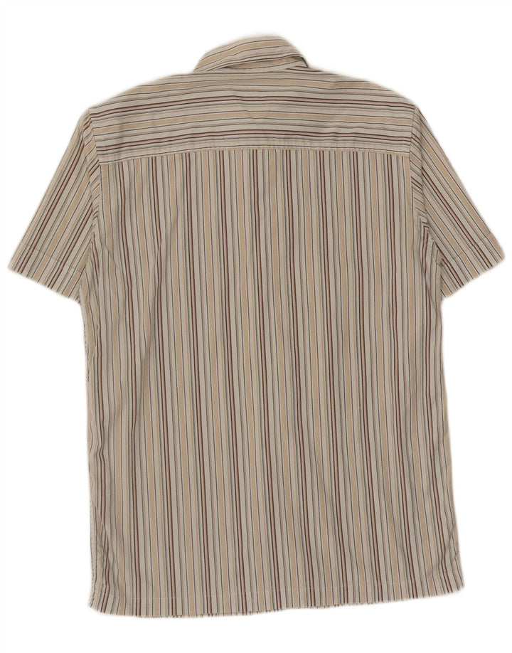 Camicia Uomo Trussardi Jeans Manica Corta Beige Medio Righe