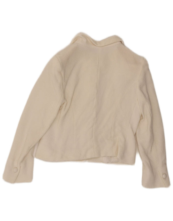 Giacca blazer a 4 bottoni corta da donna Caractere UK 12 medio bianco