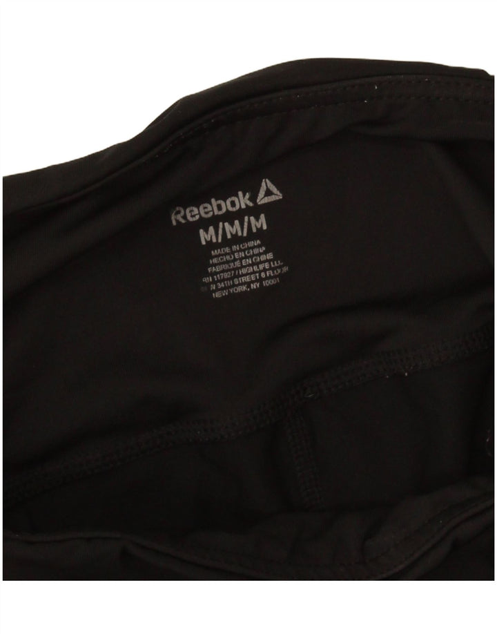 Leggings Capri grafici da donna Reebok UK 12 medio nero