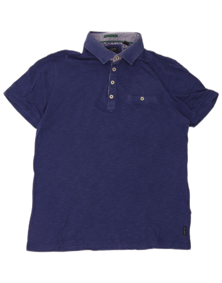 Polo da uomo Ted Baker taglia 3 media in cotone blu navy