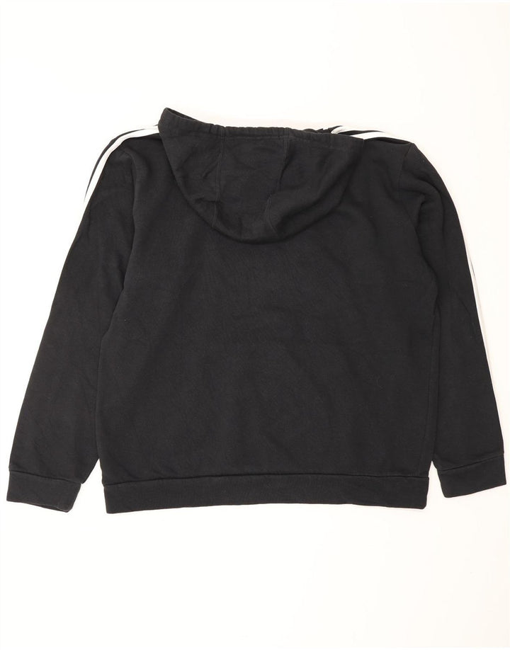 Maglione con cappuccio grafico da uomo ADIDAS grande in cotone nero