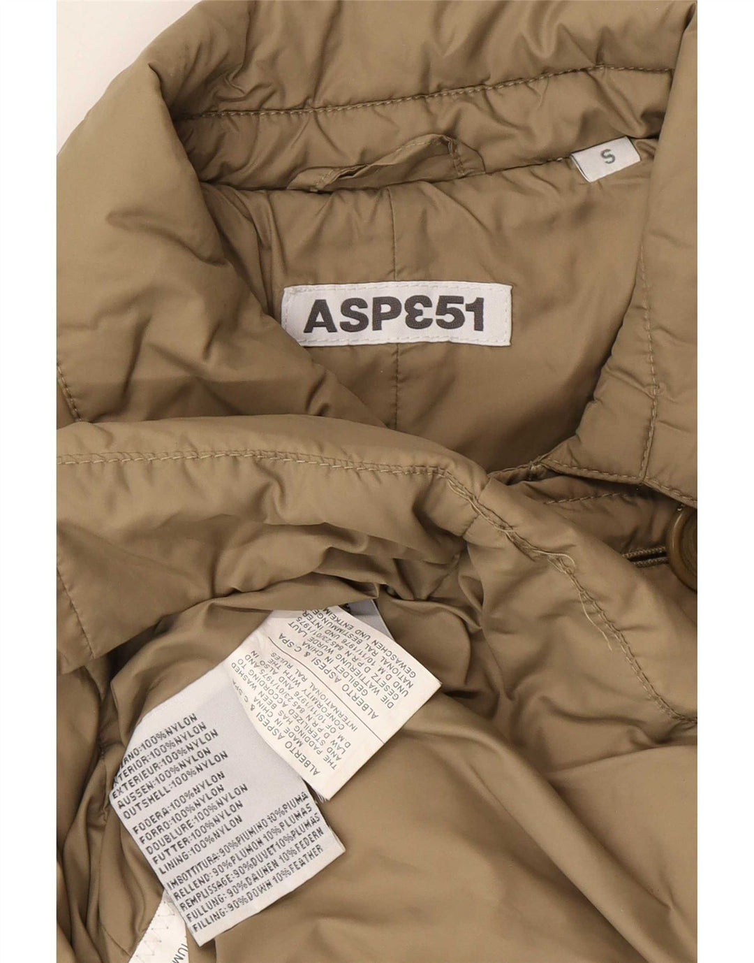 Cappotto imbottito doppiopetto militare da donna Aspesi UK 10 piccolo Beige