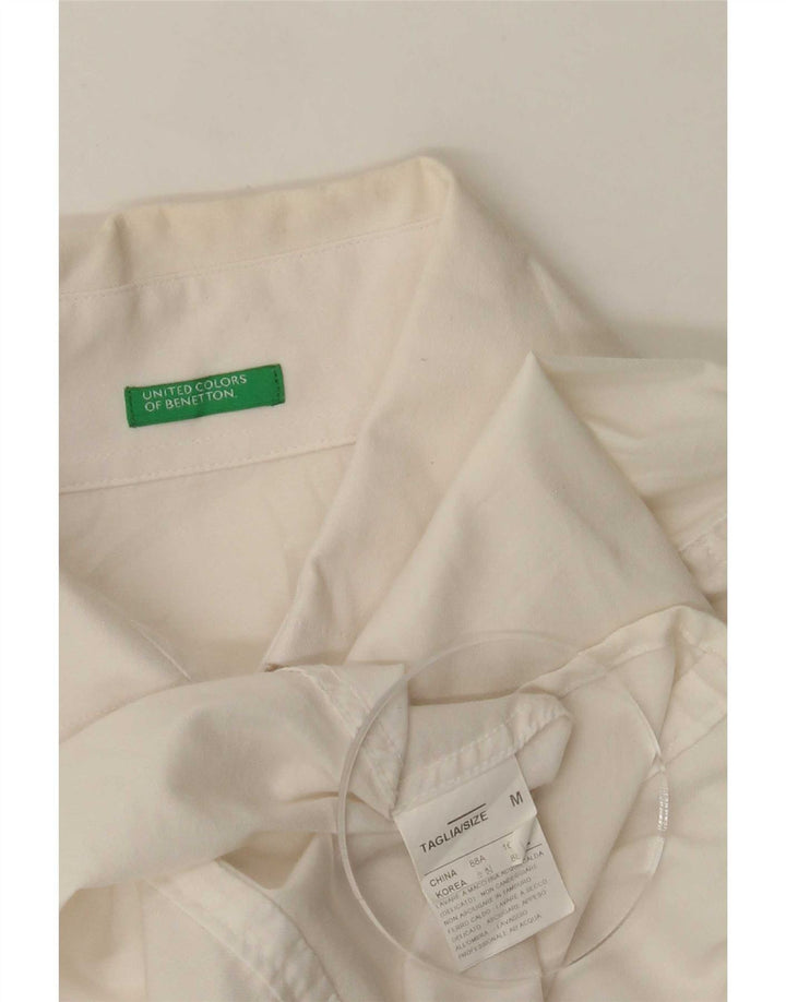 Camicia Benetton Donna UK 12 Medio Bianco