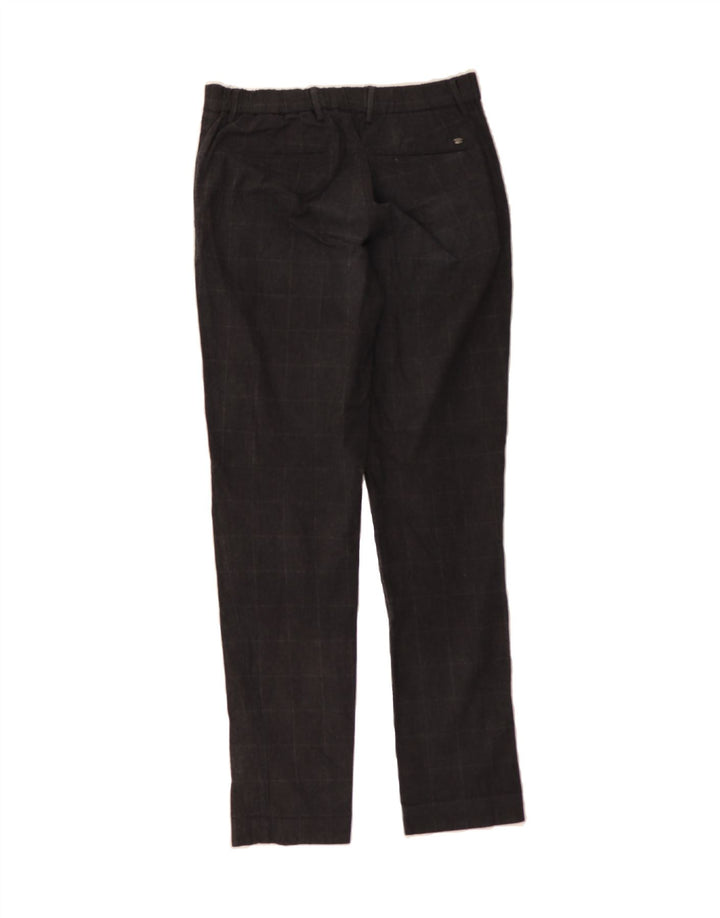 MASSIMO DUTTI Mens Slim Fit Chino Trousers EU 40 Medium W31 L30 Grey Check Vintage Massimo Dutti and Second-Hand Massimo Dutti from Messina Hembry 