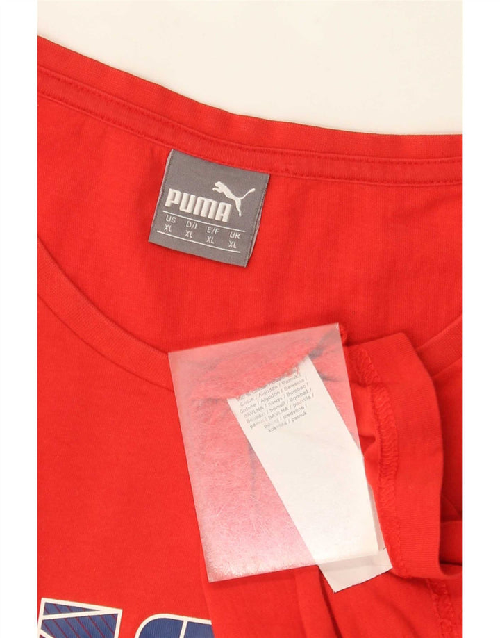 T-shirt grafica da uomo Puma XL rossa in cotone