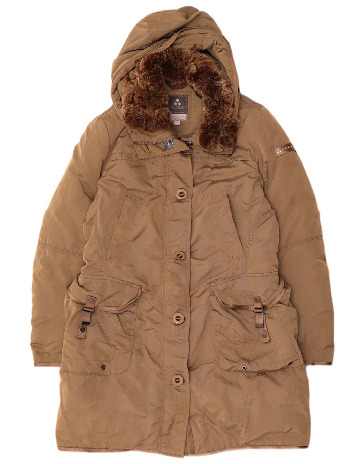PEUTEREY Cappotto imbottito con cappuccio da donna IT 48 XL Beige Poliammide
