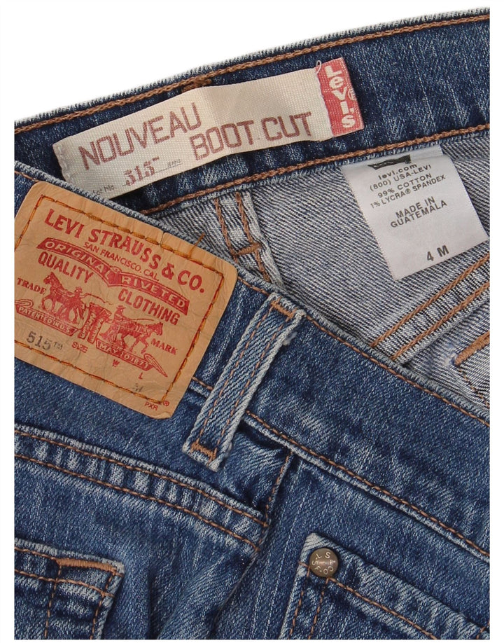LEVI'S Donna 515 Nouveau Bootcut Jeans US 4 Small W30 L31 Cotone Blu