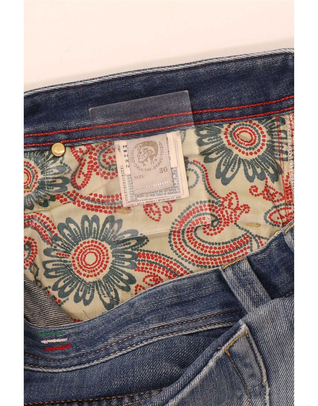 Jeans dritti da uomo Diesel Lugger W30 L34 cotone blu