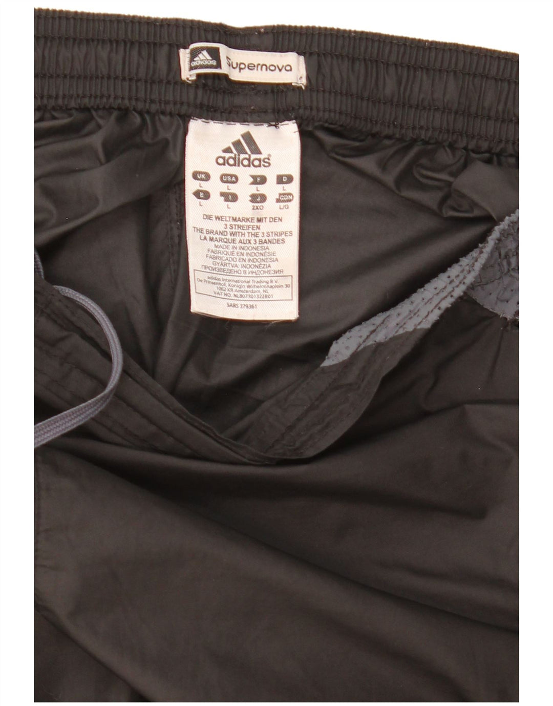 Pantaloni impermeabili Adidas Supernova da uomo, grandi, in poliestere color block nero