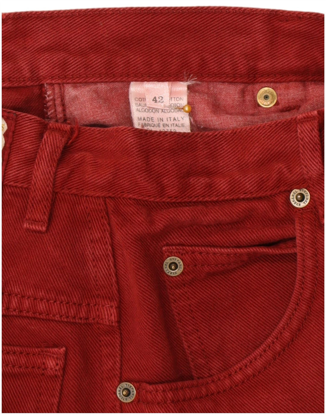 Jeans affusolati da donna Stefanel IT 42 medio W26 L30 Borgogna