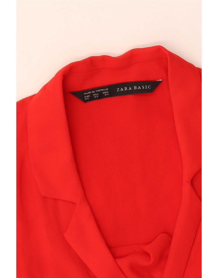 Top Zara da donna senza maniche a portafoglio, camicetta UK 6 XS rossa